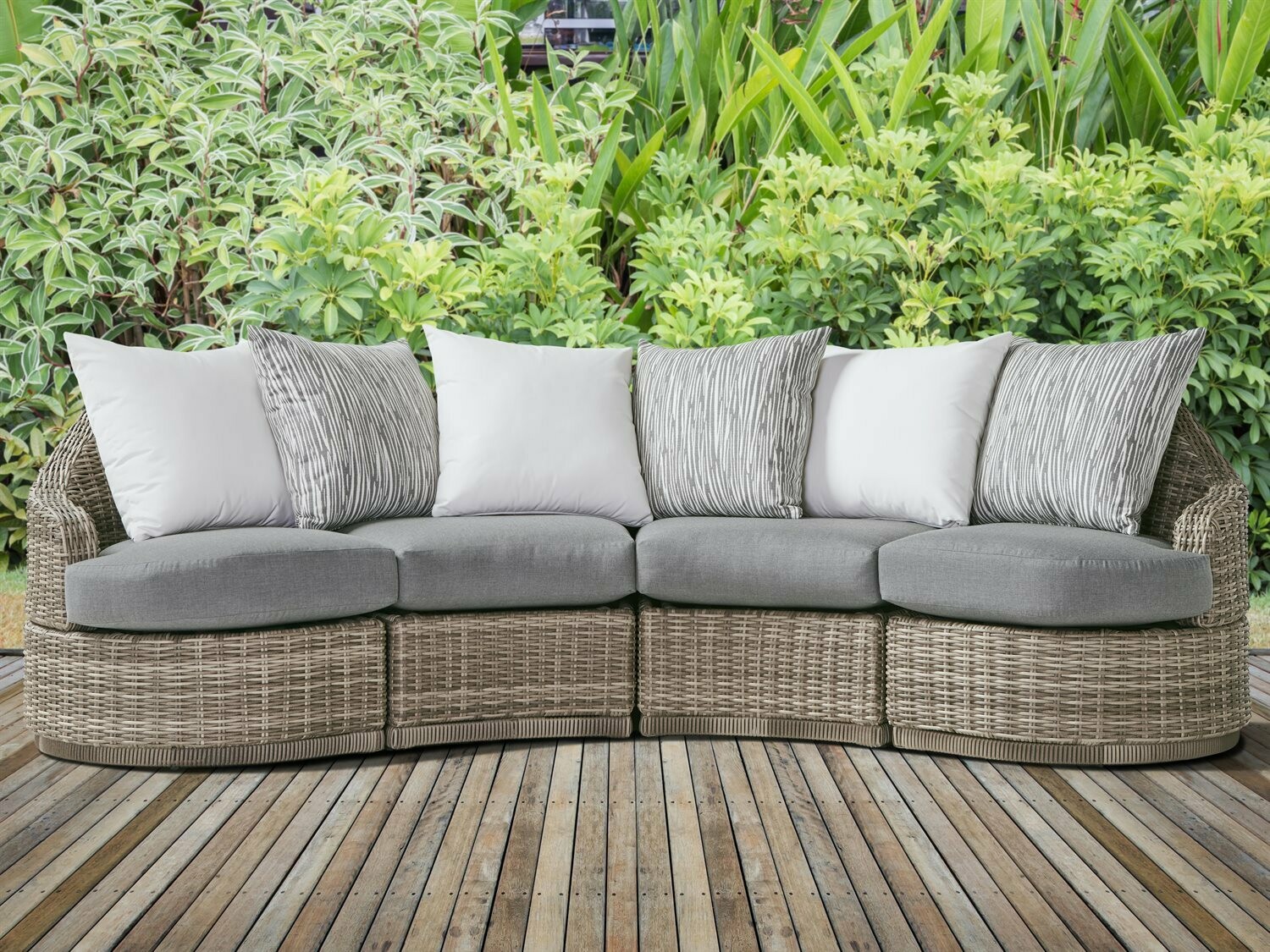 South Sea Rattan Luna Cove Wicker Sectional Lounge Set