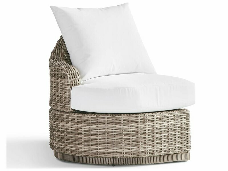 South Sea Rattan Luna Cove Wicker Left Side Facing Lounge Chair in Scatter Back