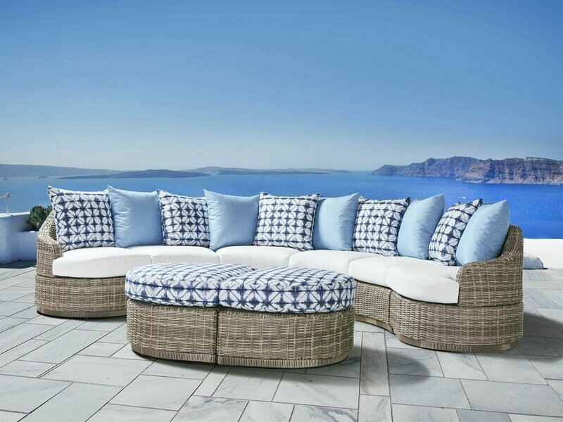 South Sea Rattan Luna Cove Wicker Sectional Lounge Set