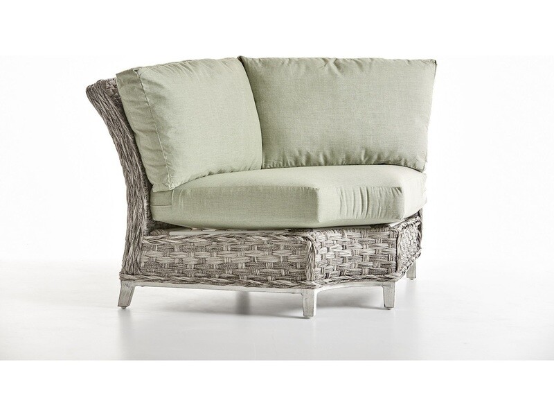 South Sea Rattan Grand Isle Wicker Wedge Corner Lounge Chair South Sea Rattan Grand Isle Wicker Wedge Corner Lounge Chair