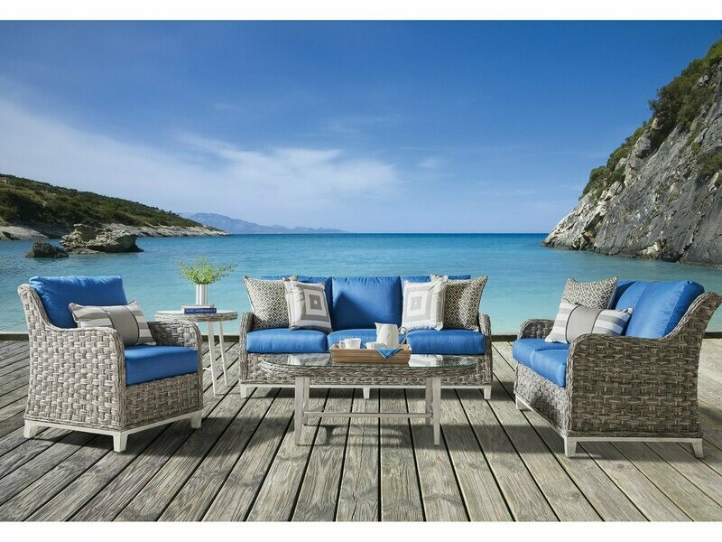 South Sea Rattan Grand Isle Wicker Lounge Set South Sea Rattan Grand Isle Wicker Lounge Set