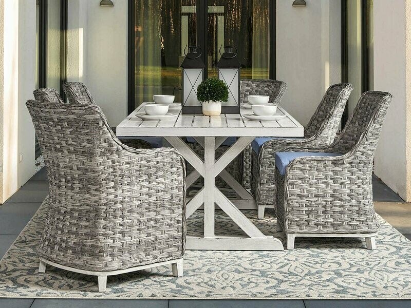 South Sea Rattan Grand Isle Wicker Dining Set South Sea Rattan Grand Isle Wicker Dining Set