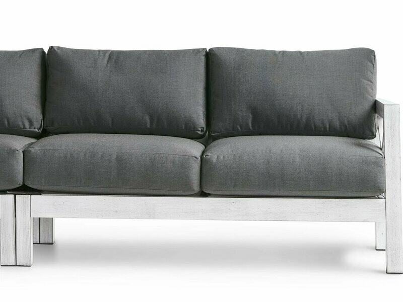 South Sea Rattan Farlowe Aluminum Brushed White Right Arm Loveseat South Sea Rattan Farlowe Aluminum Brushed White Right Arm Loveseat