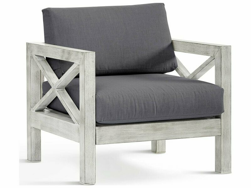 South Sea Rattan Farlowe Aluminum Brushed White Lounge Chair South Sea Rattan Farlowe Aluminum Brushed White Lounge Chair