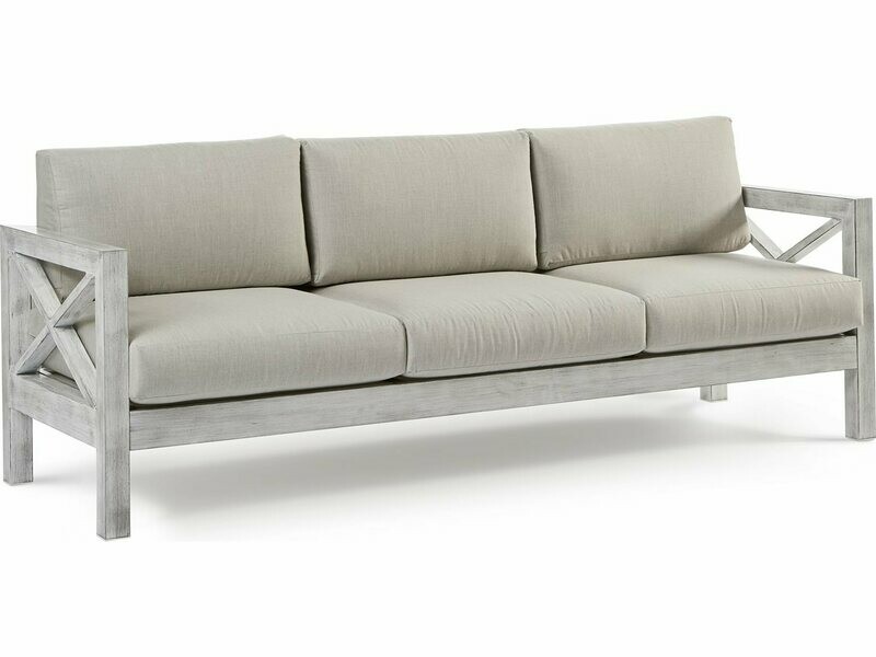 South Sea Rattan Farlowe Aluminum Brushed White Sofa South Sea Rattan Farlowe Aluminum Brushed White Sofa