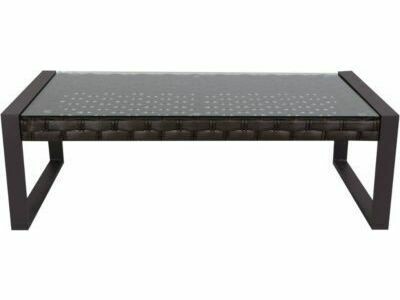 South Sea Rattan Cambridge Aluminum Wicker 48''W x 24''D Rectangular Glass Top Coffee Table