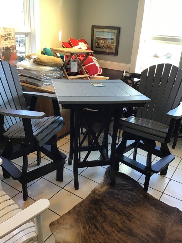 Poly swivel bar chairs and table Poly swivel bar chairs and table