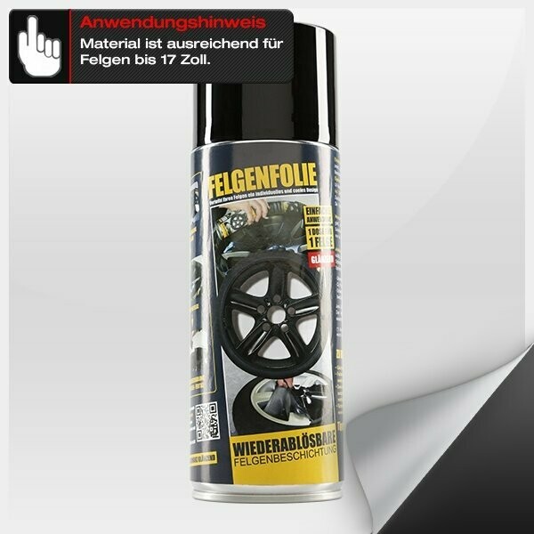 FELGENFOLIE-SPRAY, 400 ml, schwarz glänzend