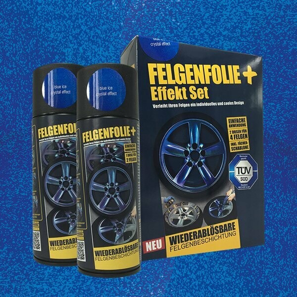 FELGENFOLIE+ Effekt Set, 2 x 400 ml, Kristalleffekt, Blue Ice Crystal Effect
