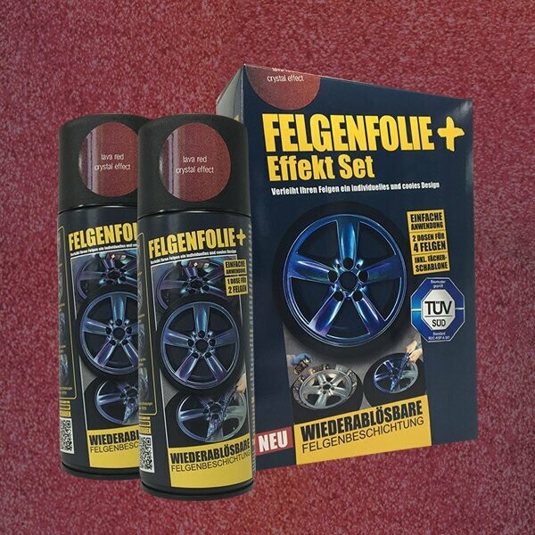 FELGENFOLIE+ Effekt Set, 2 x 400 ml, Kristalleffekt, Lava Red Crystal Effect