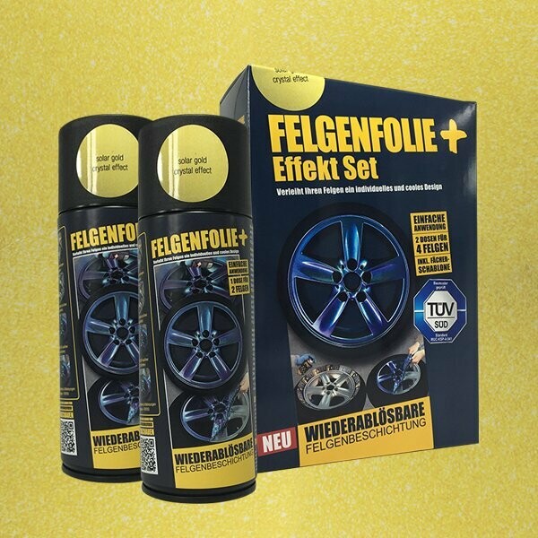 FELGENFOLIE+ Effekt Set, 2 x 400 ml, Kristalleffekt, Solar Gold Crystal