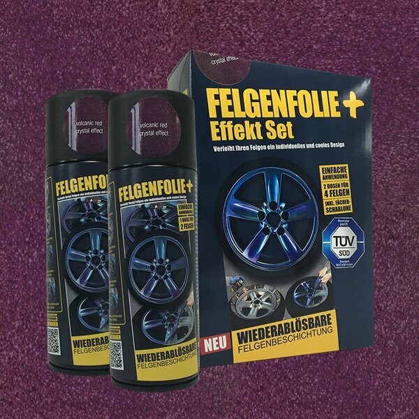 FELGENFOLIE+ Effekt Set, 2 x 400 ml, Kristalleffekt, Volcanic Red Crystal Effect