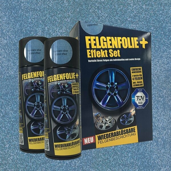 FELGENFOLIE+ Effekt Set, 2 x 400 ml, Kristalleffekt, Hurricane Silver Crystal Effect