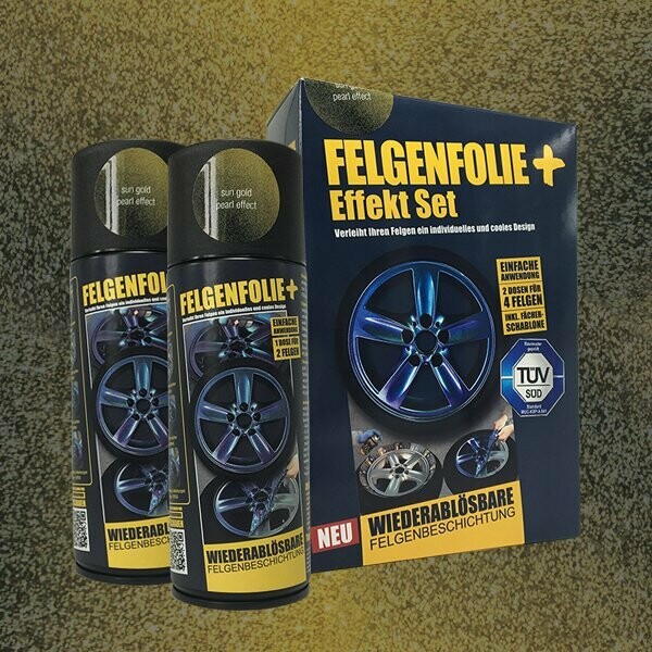 FELGENFOLIE+ Effekt Set, 2 x 400 ml, Perleffekt, Sun Gold Pearl Effect