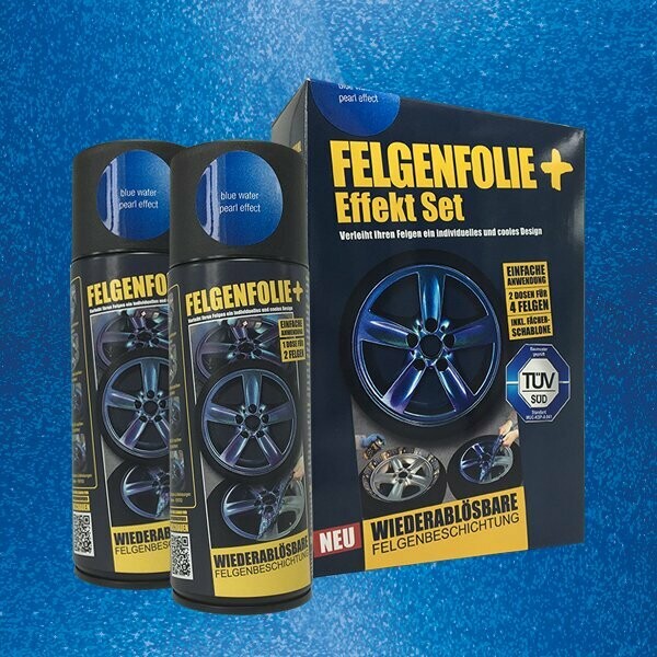 FELGENFOLIE+ Effekt Set, 2 x 400 ml, Perleffekt, Blue Water Pearl Effect