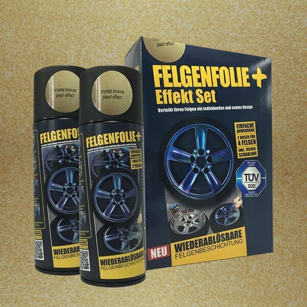 FELGENFOLIE+ Effekt Set, 2 x 400 ml, Perleffekt, Crystal Bronze Pearl Effect