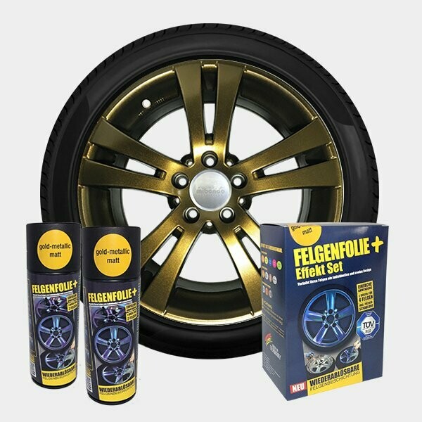 FELGENFOLIE+ Effekt Set, 2 x 400 ml, gold-metallic