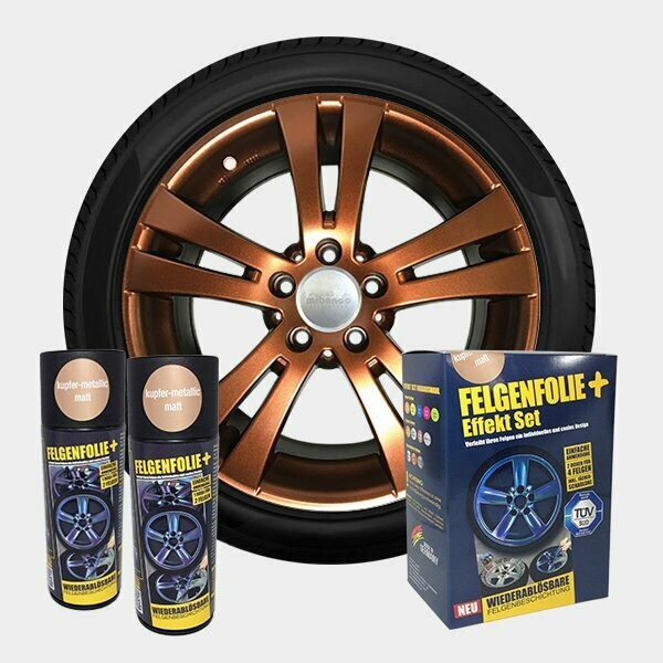 FELGENFOLIE+ Effekt Set, 2 x 400 ml, kupfer-metallic