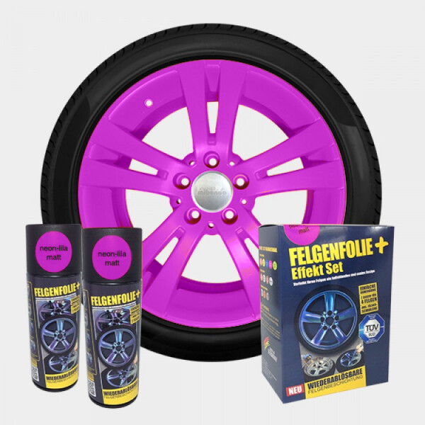 FELGENFOLIE+ Effekt Set, 2 x 400 ml, neon-lila
