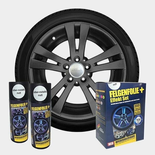 FELGENFOLIE+ Effekt Set, 2 x 400 ml, silber-metallic