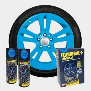 FELGENFOLIE+ Effekt Set, 2 x 400 ml, neon-blau
