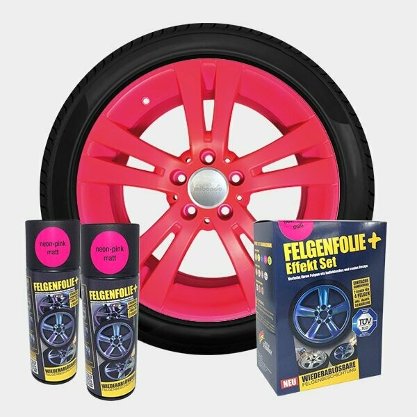 FELGENFOLIE+ Effekt Set, 2 x 400 ml, neon-pink