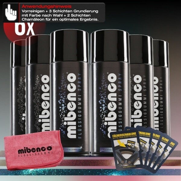 Chamäleon Farben - 6er Set + gratis Fächerschablone und Microfasertuch