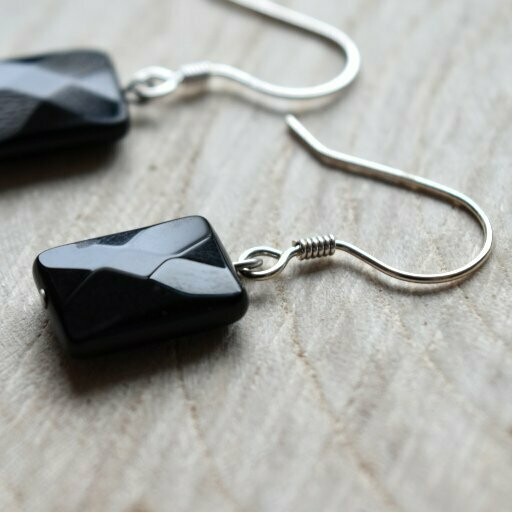Onyx oorbellen 