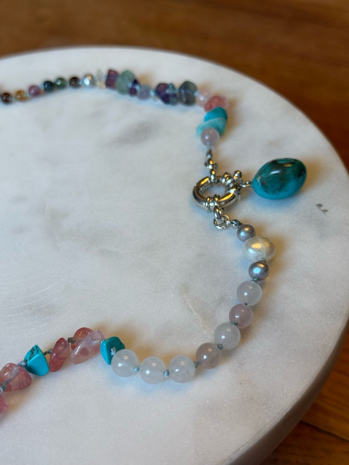 Kralenketting mix edelstenen