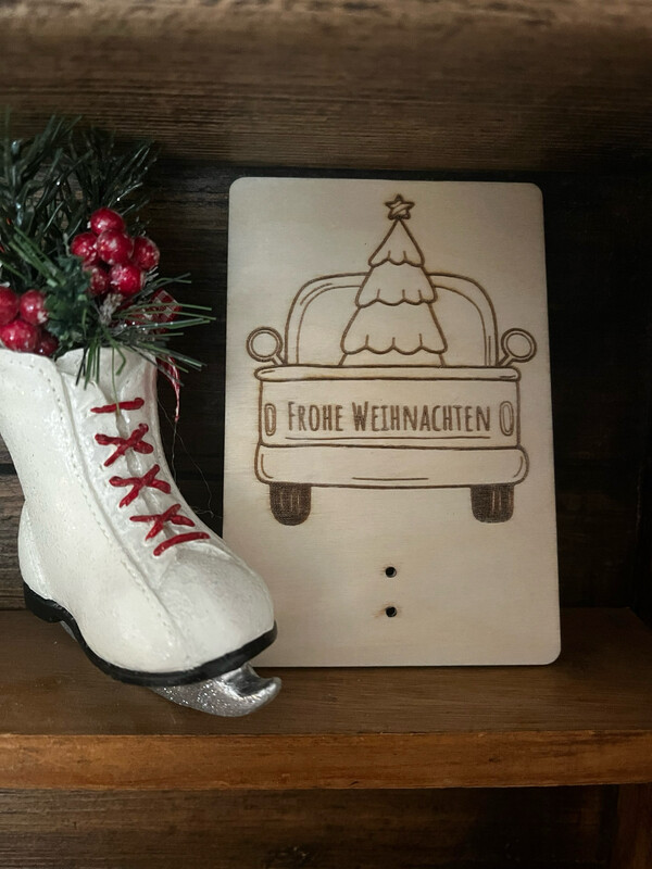 Holzkarte Frohe Weihnachten