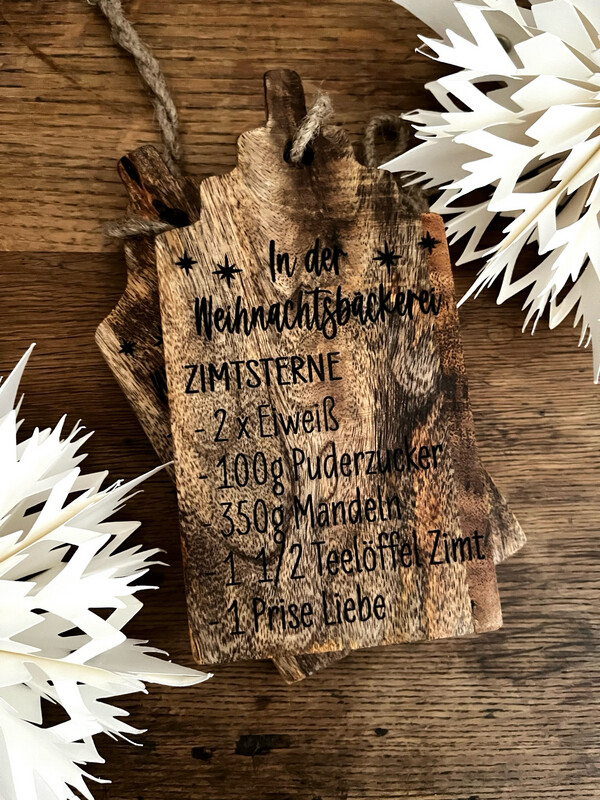 Brett Hausform „Zimtsterne Rezept“