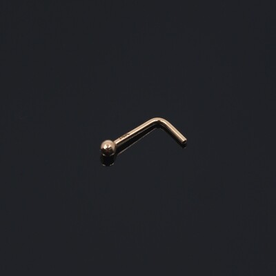 Solid 14kt Gold Nose Stud with and all gold ball