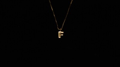 Solid 14kt gold Initial Name letter F pendant NEW Mark 14k