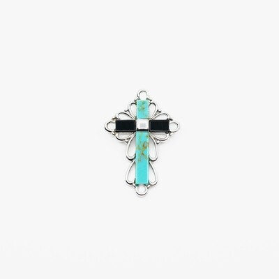 Beautiful Sterling Silver cross Turquoise mark 925