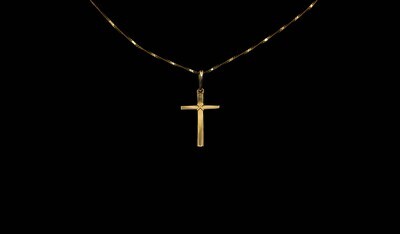 Solid 14kt Gold Cross PENDANT Solid Gold Mark 14k New