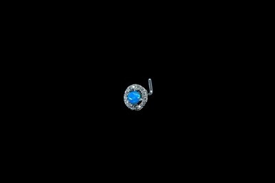 Ocean Blue Opal crystals Nose Piercing surgical steel 316L New