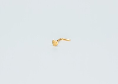 Solid 14kt gold nose piercing with an all gold heart mark 14k solid gold new