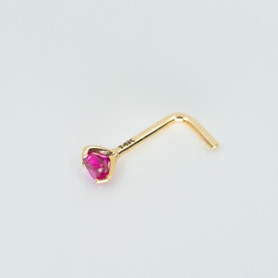 14kt. Gold Nose Piercing with Cz Rubi mark 14k Solid Gold New