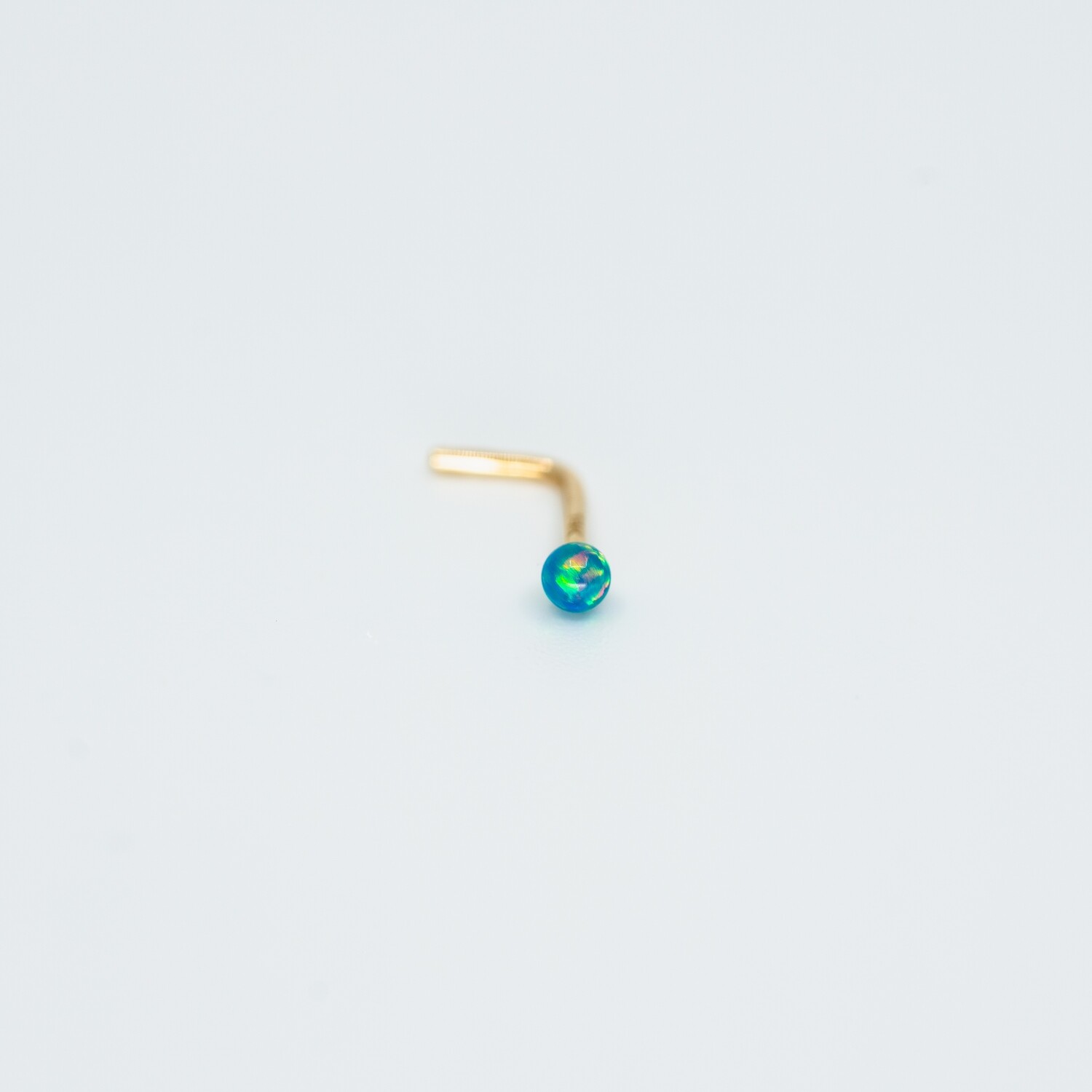 14kt. Gold Nose Piercing with a Green Marine Opal mark 14k Solid Gold New