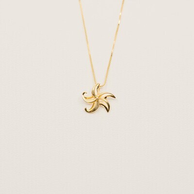 14kt. Gold 3D Starfish Pendant mark 14k Solid Gold New