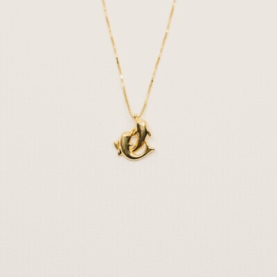 14kt. Gold Double Dolphin Pendant Only mark Solid gold 14k New
