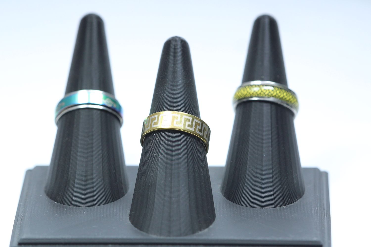 Three Beautiful Men's Rings with Display Included New