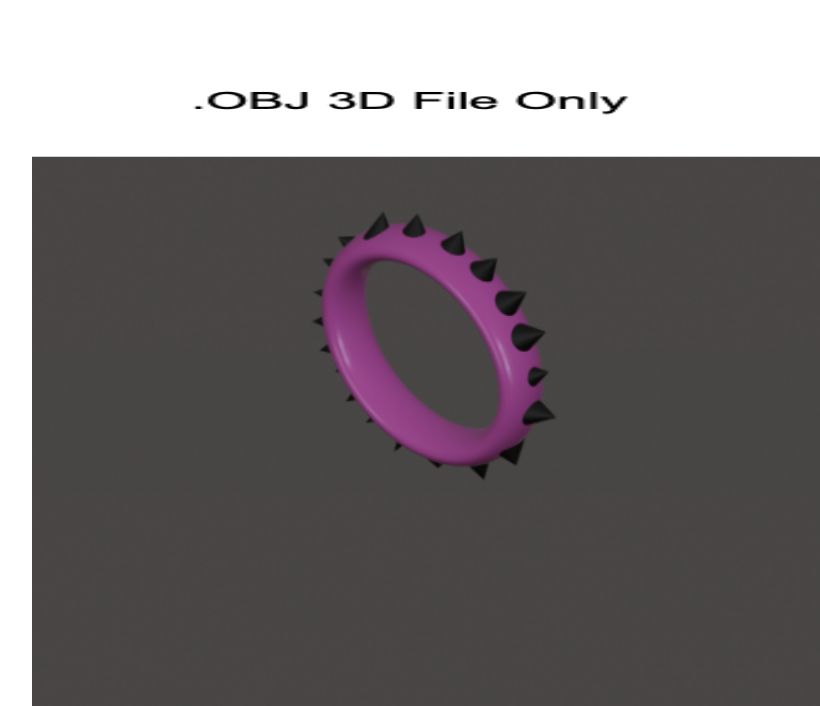 Spike Princess Ring 3D Desing File in obj. for 3D printing