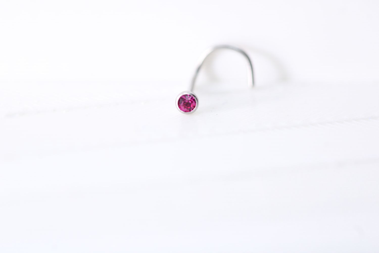 Red Garnet Tiny 2mm Corkscrew Nose Piercing 20gauge New