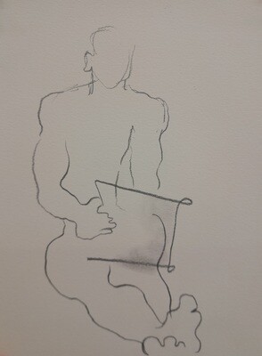 Body, fusain et graphite sur papier Arches, 22,9 x 30,5 cm , 2022