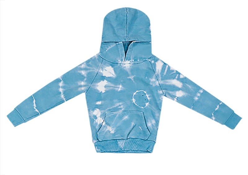 Sweatshirt capuche tie dye bleu ciel