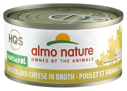 Almo Nature HQS Natural Chicken and Cheese Adult Grain-Free Canned Cat Food, 2.47-oz