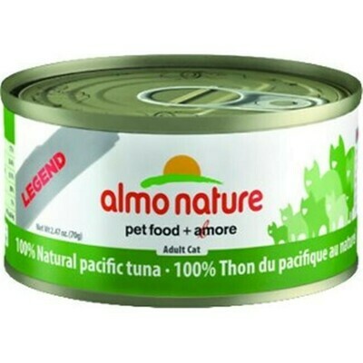 Almo Nature HQS Natural Tuna in Broth Pacific Style Grain-Free Canned Cat Food, 2.47-oz