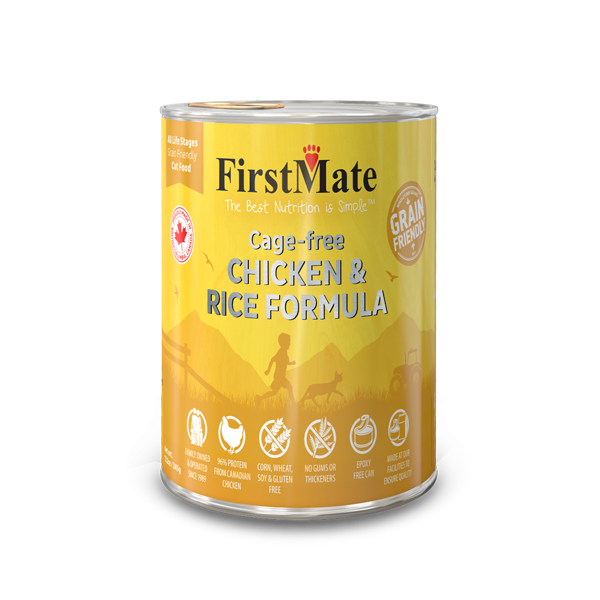 FirstMate Grain Friendly Chicken & Rice Wet Dog Food, 12.2-oz