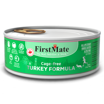 FirstMate Turkey Limited Ingredient Grain-Free Canned Cat Food, 5.5-oz